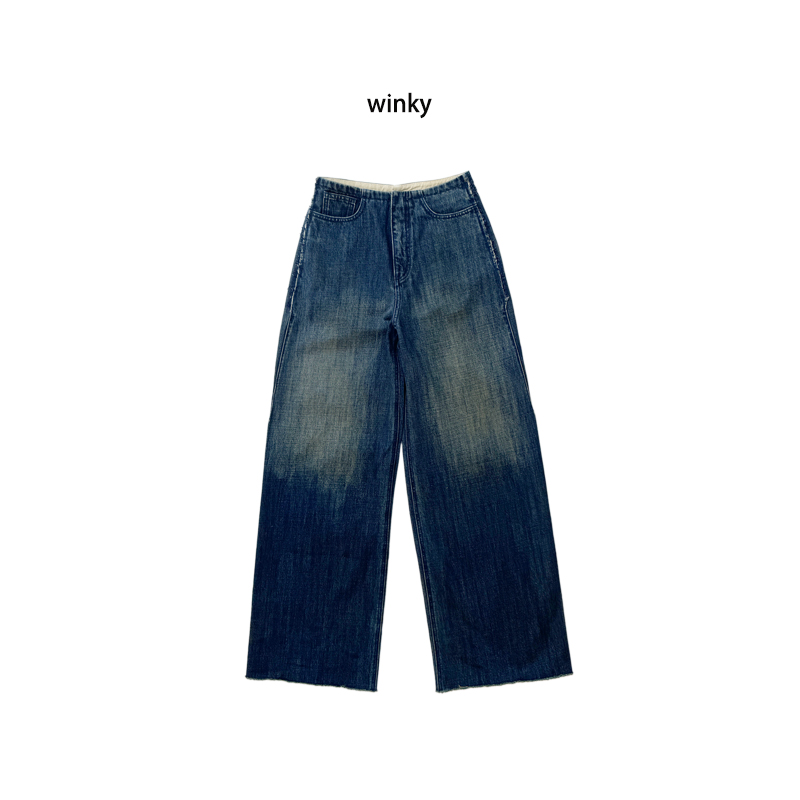做旧款5袋须边牛仔裤