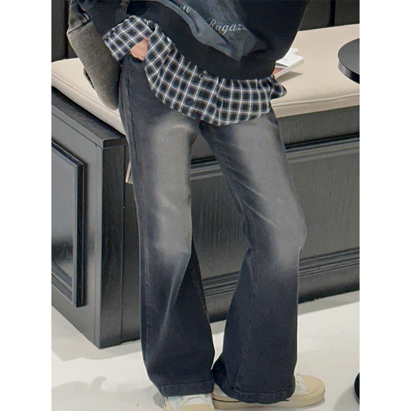 K27039孙小美女童秋冬装牛仔裤2025新款儿童加绒加厚休闲裤子