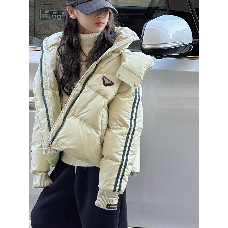 K27904女童羽绒服2025新款冬装加厚儿童连帽外套大童休闲衣服保暖