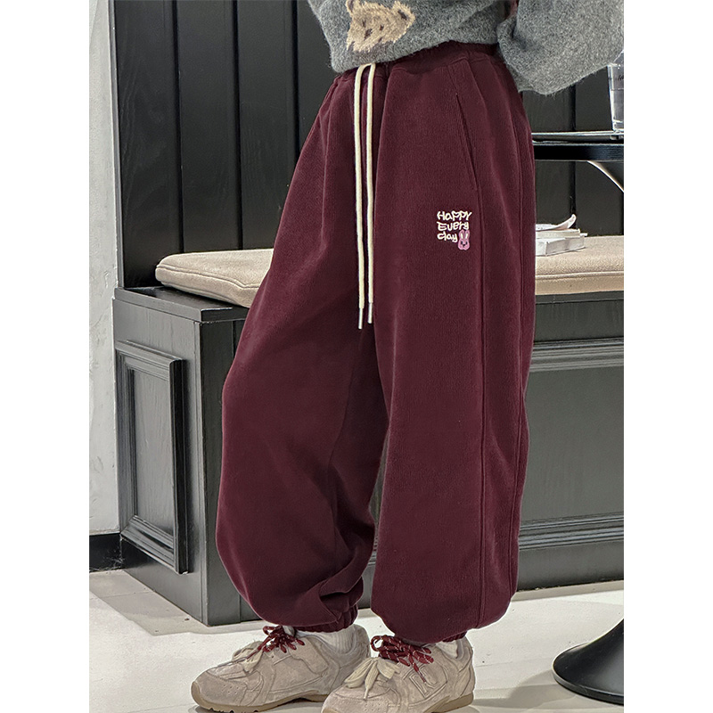 K27575孙小美女童束脚裤2025新款秋冬装加绒加厚灯芯绒裤子潮