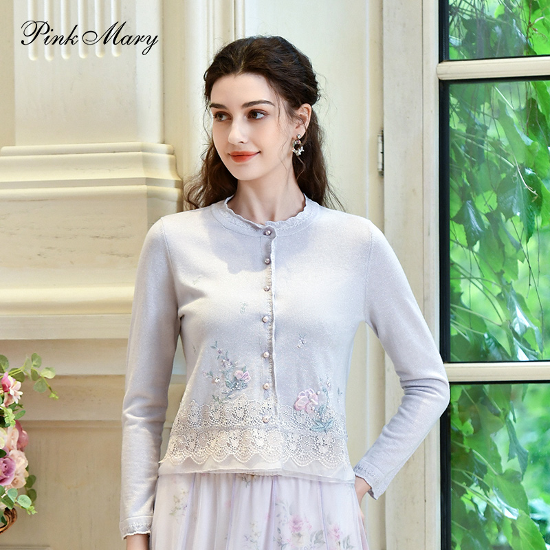 Pink Mary/粉红玛琍长袖针织衫毛衣百搭复古中式中国风PMANW8313