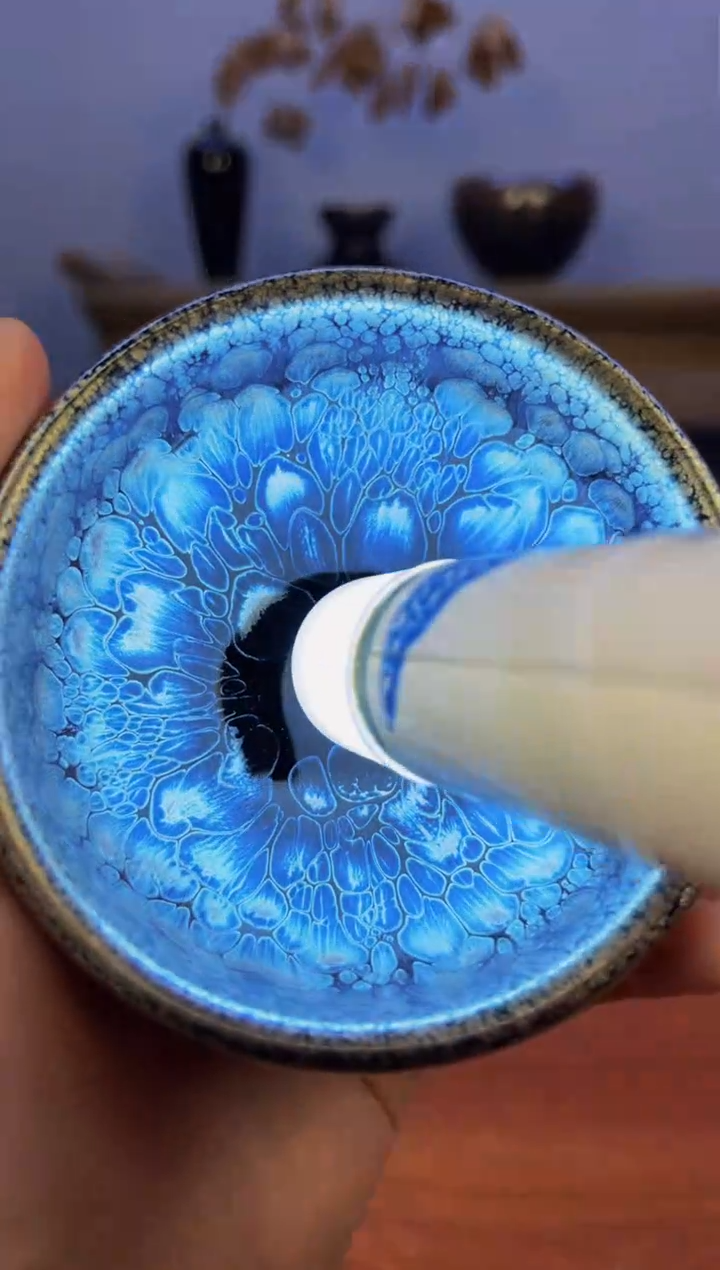 【闪购商品】瓷茶盏蓝油滴大