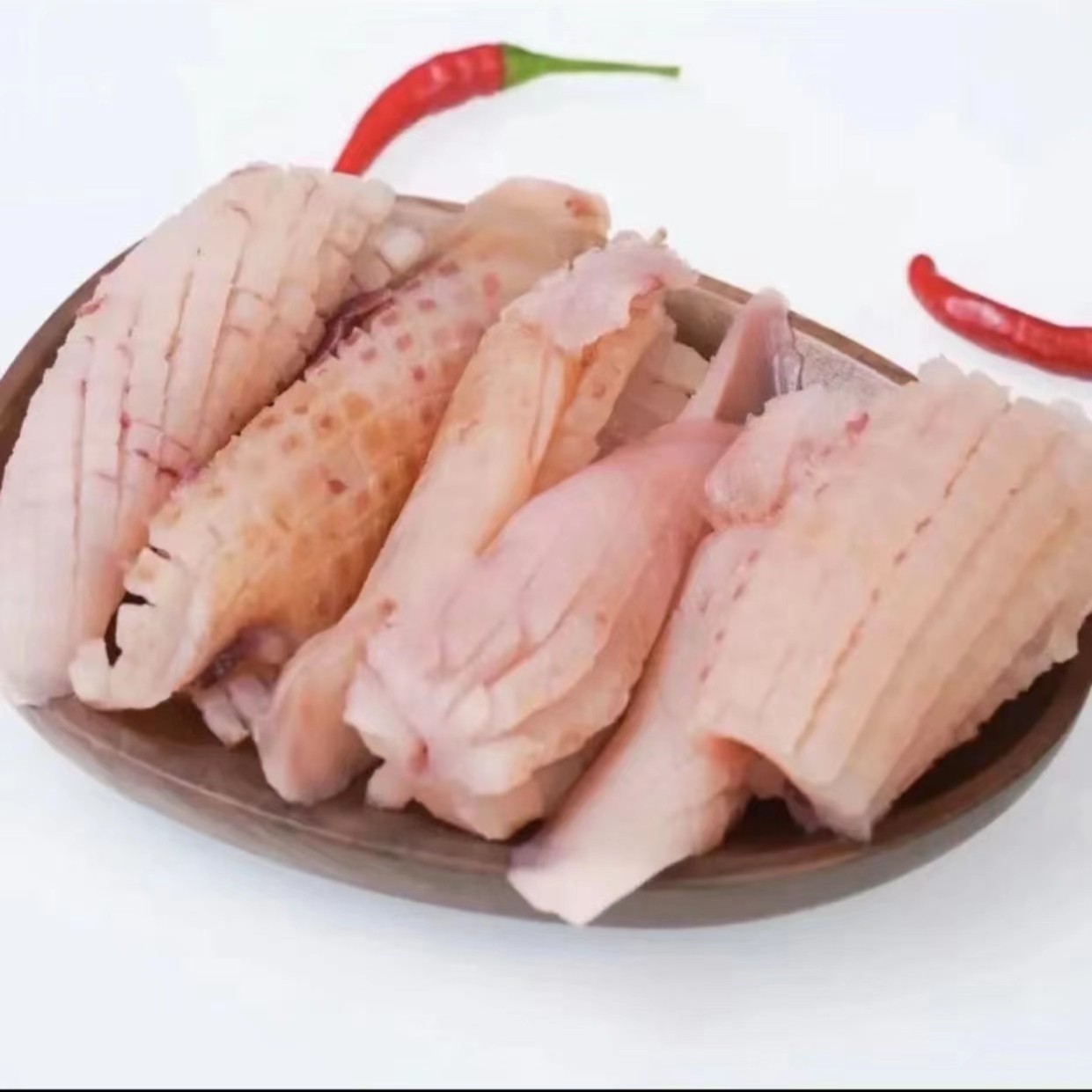 【老宋推荐】海鲜产地 新鲜速冻牛角花脆嫩火锅食材（鱿鱼耳）