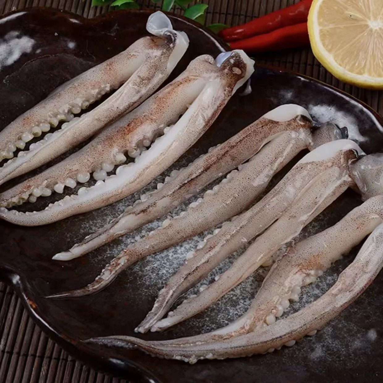 【老宋推荐】海鲜原产地新鲜速冻鱿鱼须 烧烤火锅食材 500克/包