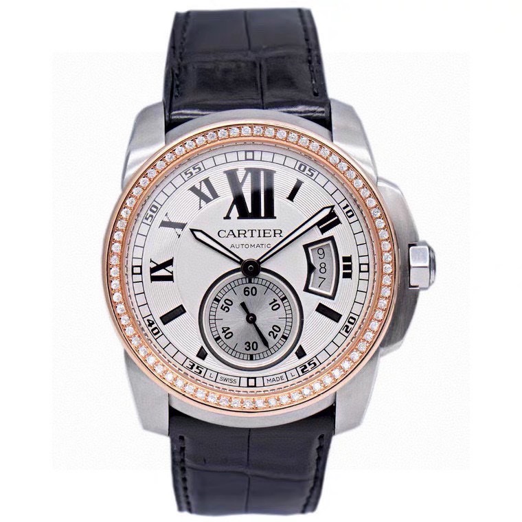 99新 Cartier/卡地亚 卡利博男表/表径42mm/间金/后钻