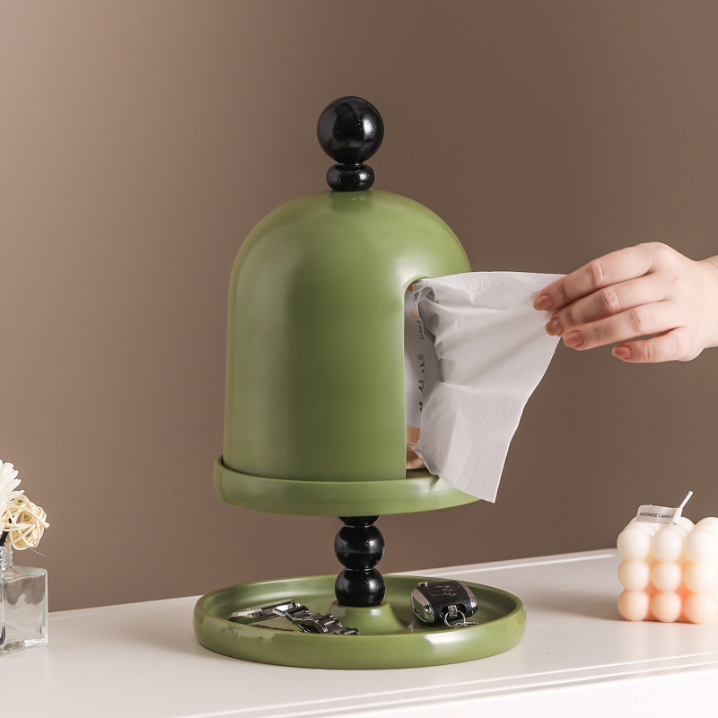 奶油风复古纸巾盒客厅高级感创意多功能桌面餐边柜高档简约抽纸盒