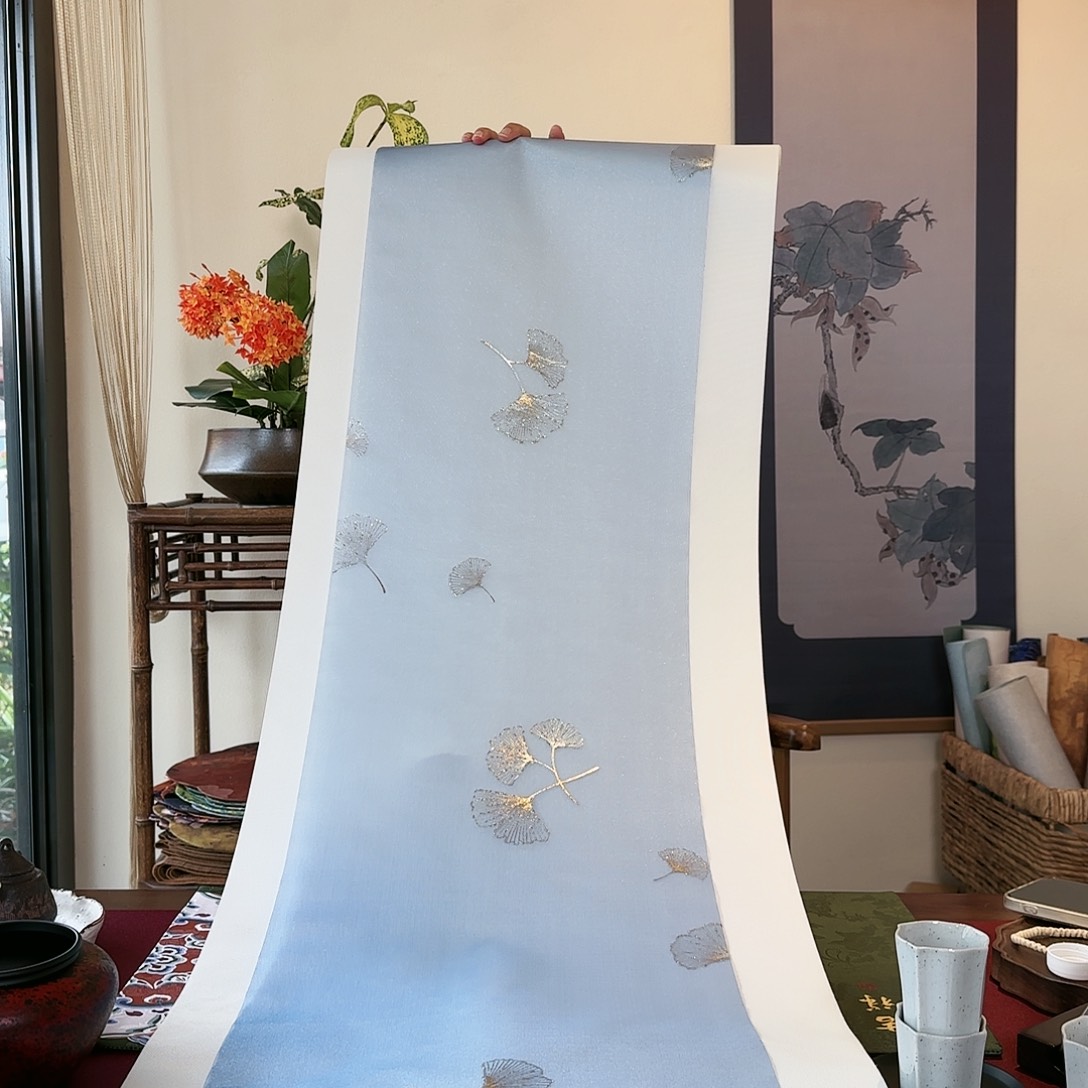 茶道配件烫金纱三米