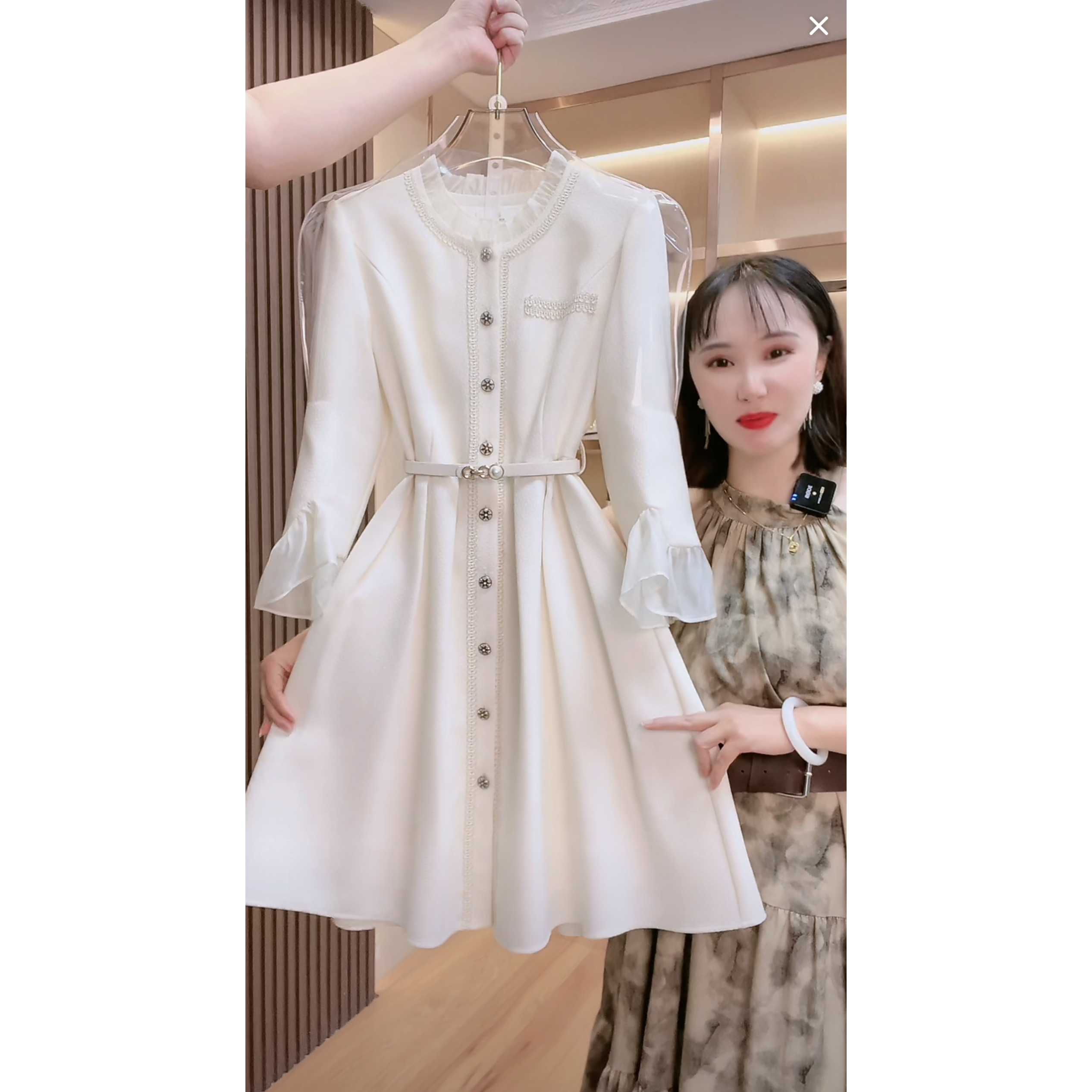 【现货  下午发】6450囯内设计师品牌女装气质收腰七分袖连衣裙