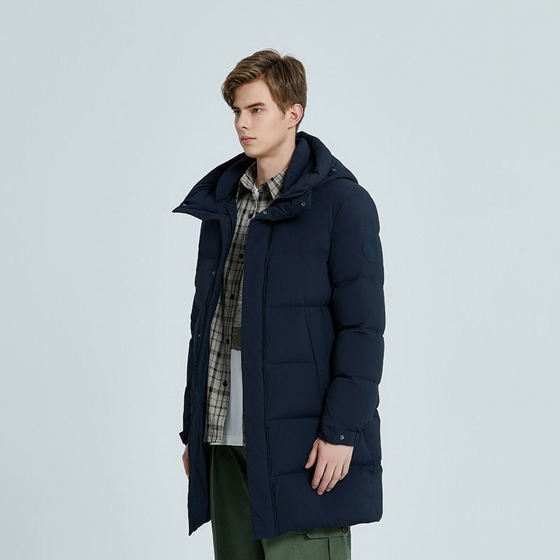JIEAO/杰奥90鹅绒服男中长款冬季商务休闲加厚保暖2024新款羽绒服