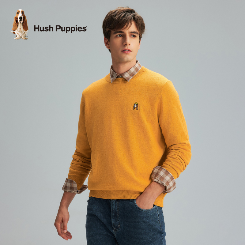 【羊毛混纺】暇步士男装秋冬基础舒适保暖圆领针织衫HDMPW235041