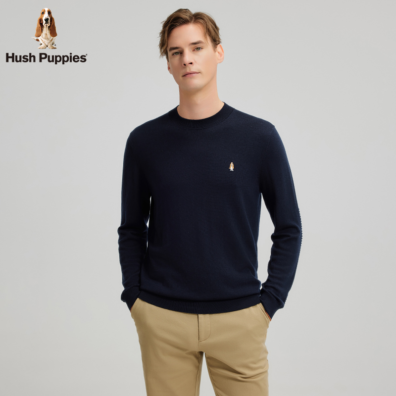 【软糯绵羊毛】暇步士男装秋季保暖商务圆领羊毛衫HSSQMC29CW035