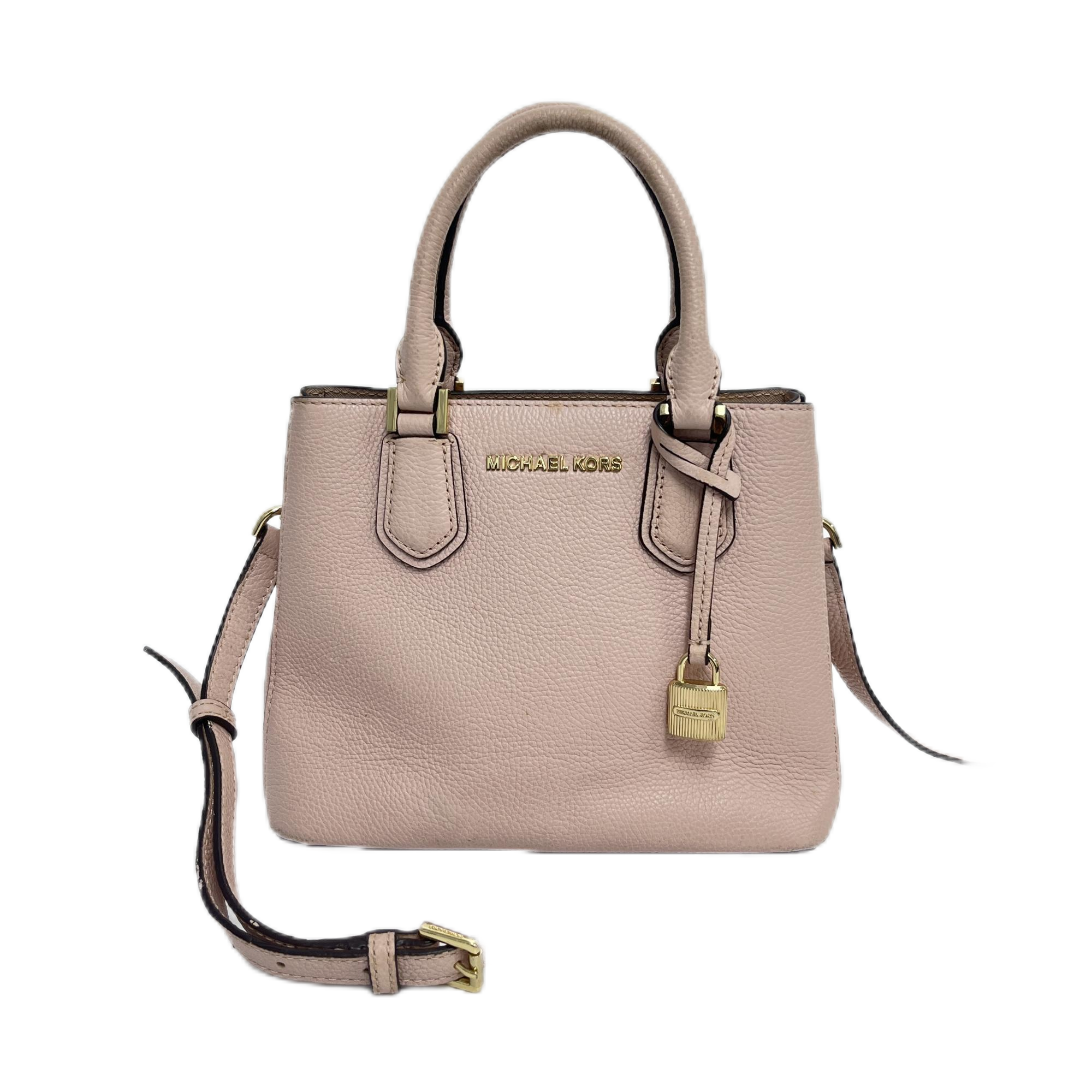 95新 MICHAEL KORS/迈克高仕 粉色全皮单肩手提包 Y-5073-B