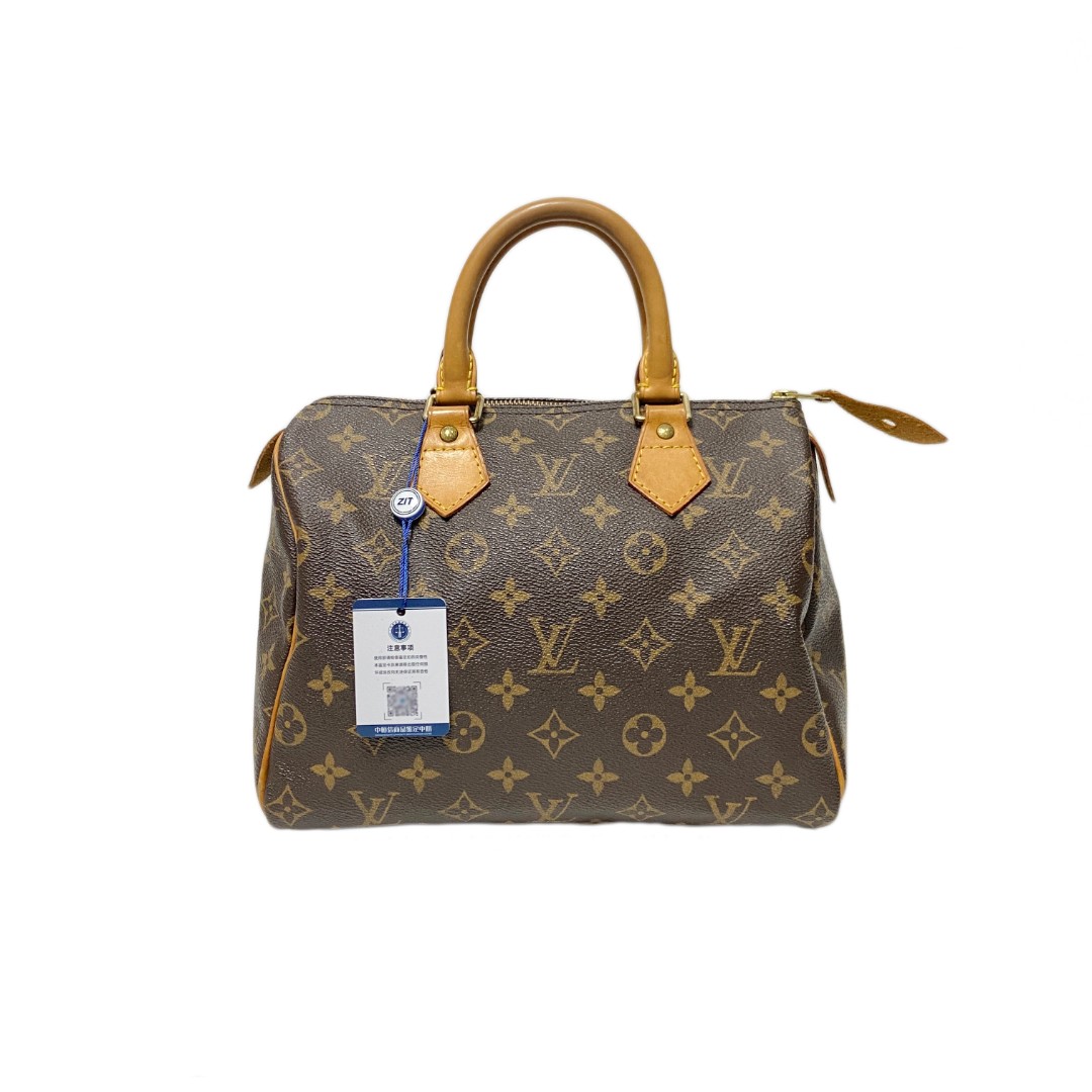 95新 LouisVuitton/路易威登 经典老花speedy25手提包 2404L004