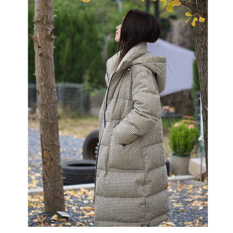 【MEINLY  CHEN】高端设计师款时尚格子冬季保暖羽绒服820252-1