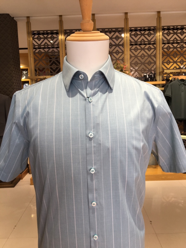 男士夏季竖条纹衬衫,商务休闲轻奢