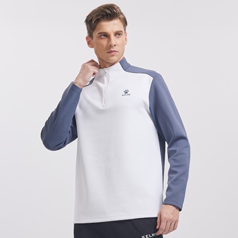 卡尔美旗舰店运动套头衫早春穿搭训练保暖半拉链长袖男子BX