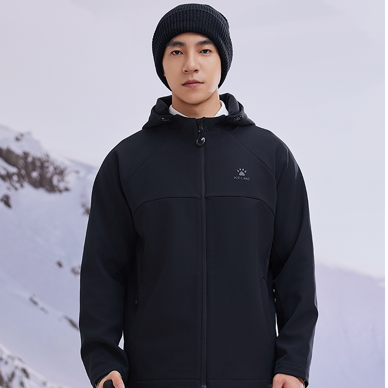 【加绒外套】官方旗舰店夹克男外套秋冬防风户外连帽运动冲锋衣