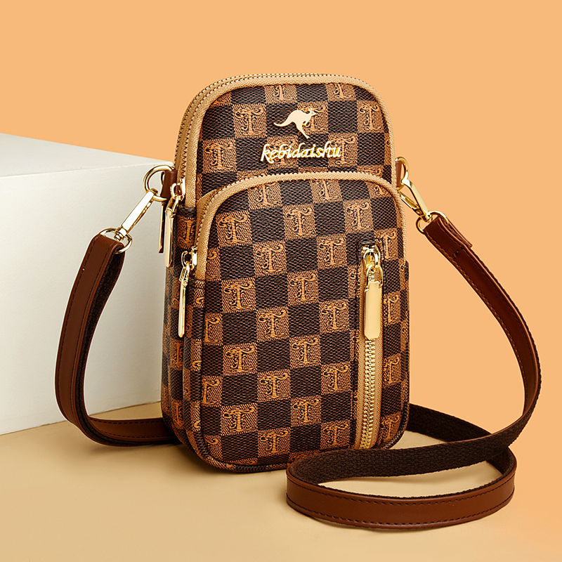 科彼袋鼠新款时尚手机包多层百搭多口袋小包包女包夏季斜挎包1001