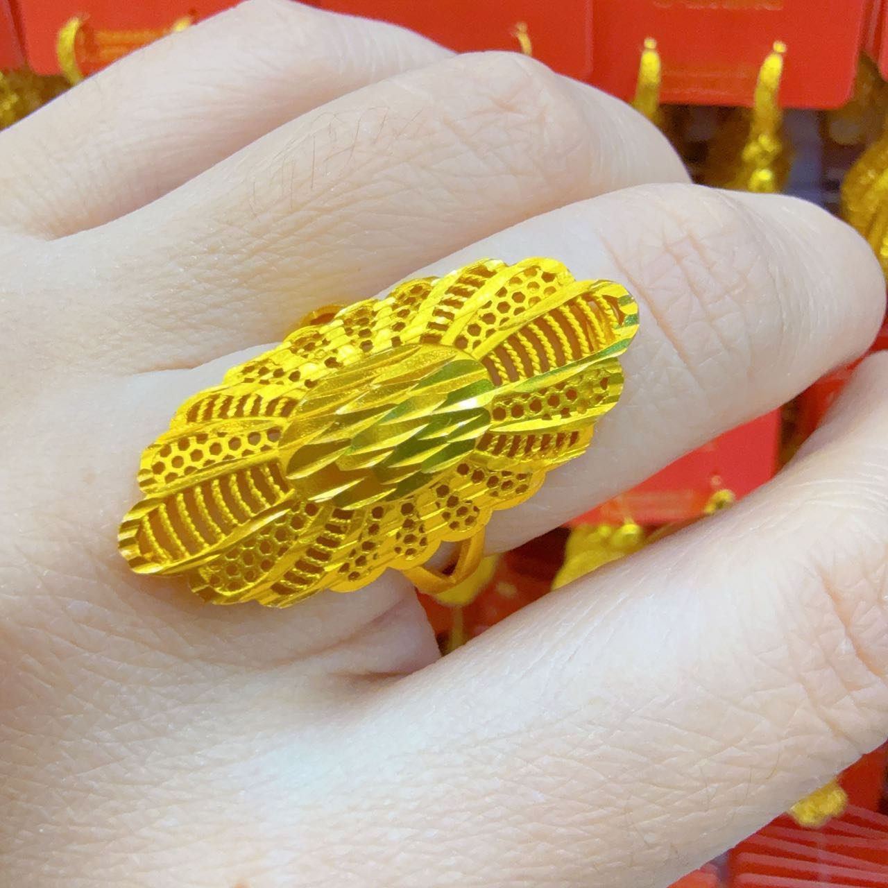 铜合金亚克力戒指 新款时尚戒指实心设计高贵典雅活口可调节005