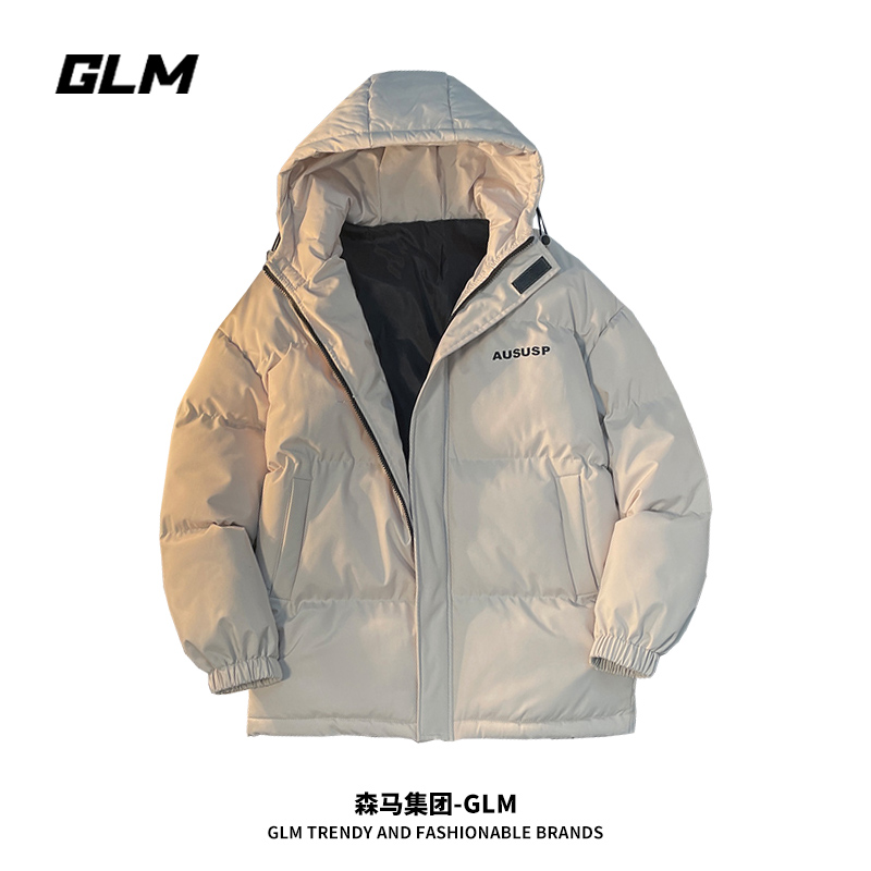森馬集团GLM 纯色百搭冬季新款保暖外套男士宽松加厚韩版棉服棉衣