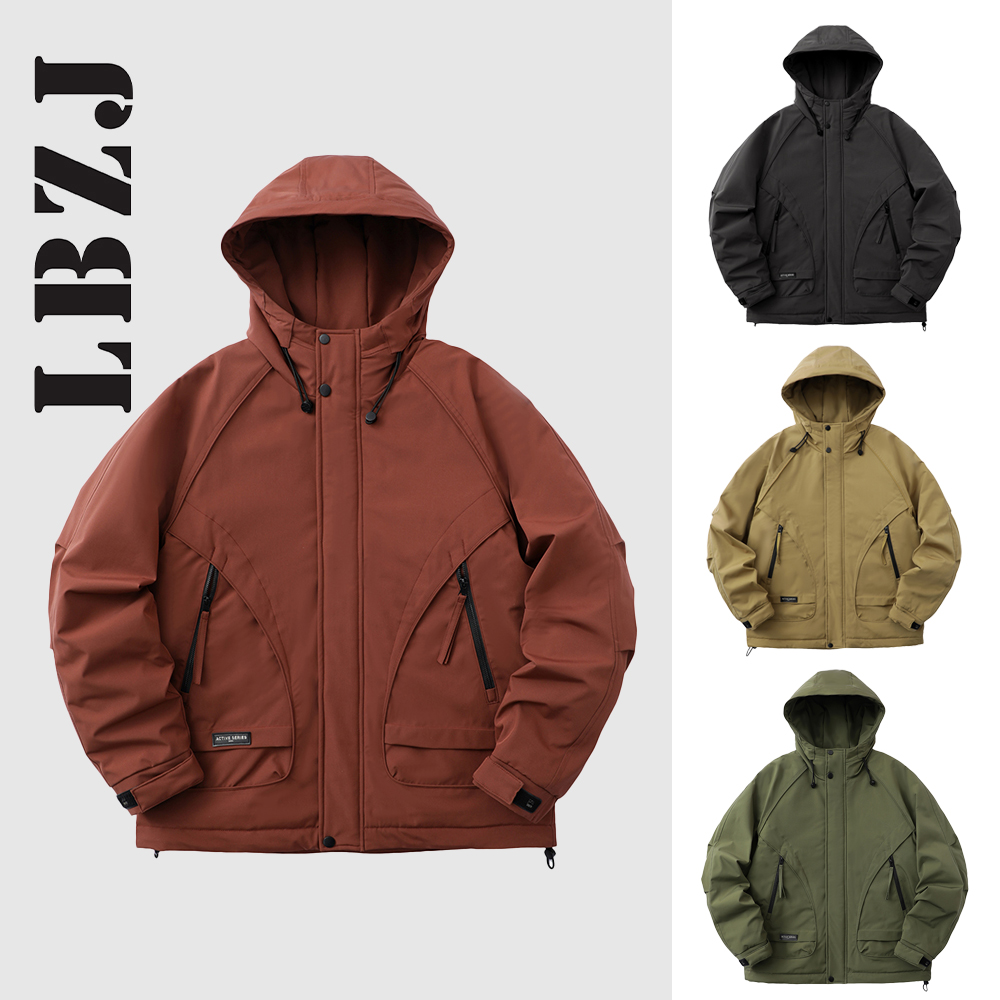 兰博之嘉•秋冬新款棉服 户外工装加绒加厚 保暖宽松休闲冲锋情侣