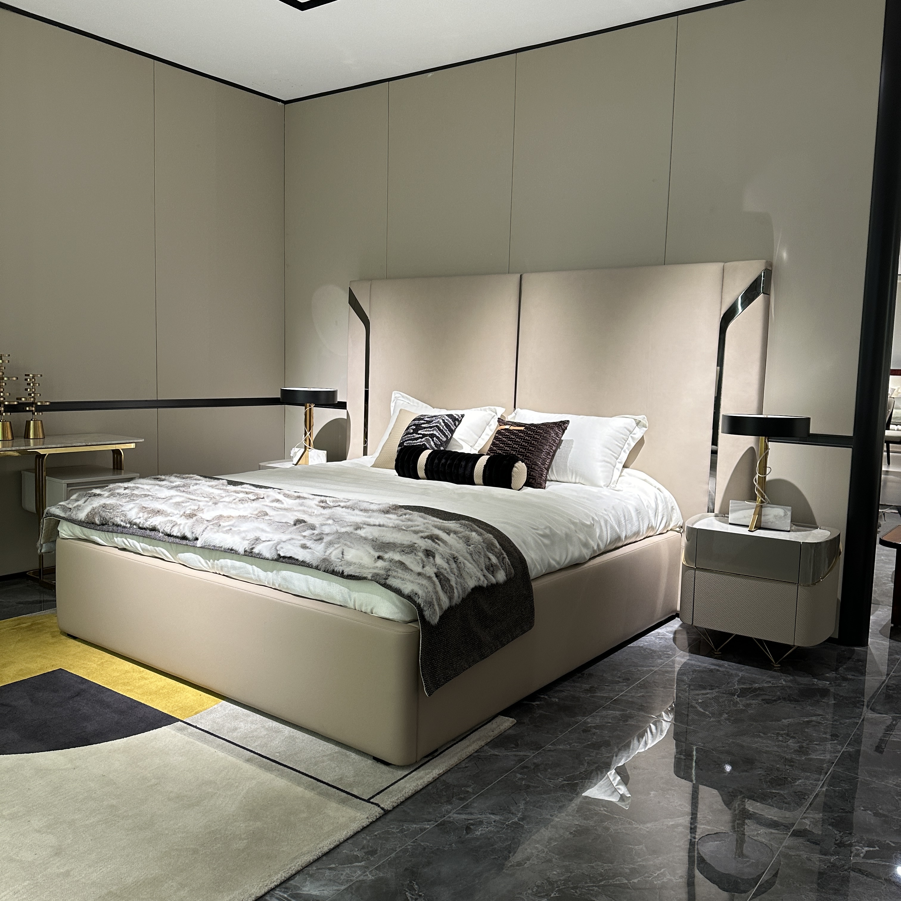 丰彩-意式轻奢别墅卧室双人床主卧大床2550*2210*1710