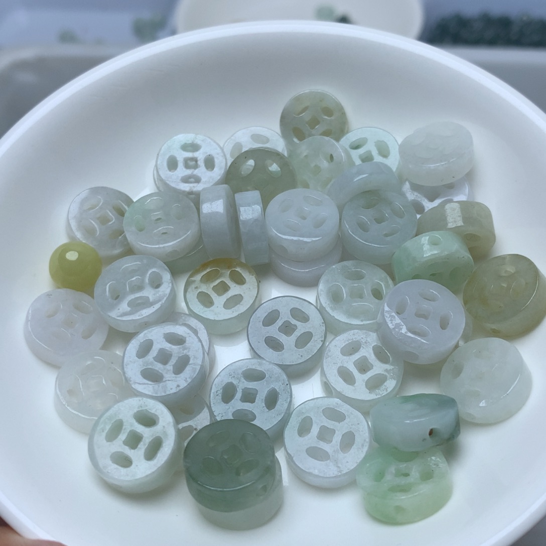 翡翠卡12mm双面金钱扣10个