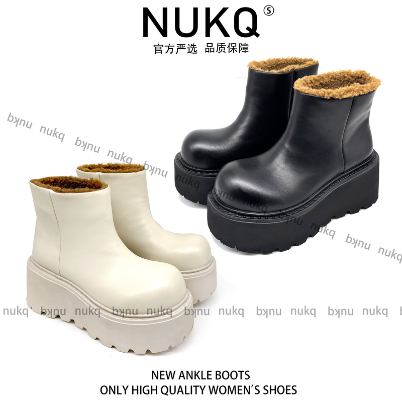 一靴多穿【现货】跟高7cm 厚底短靴 百搭百配 时尚精品