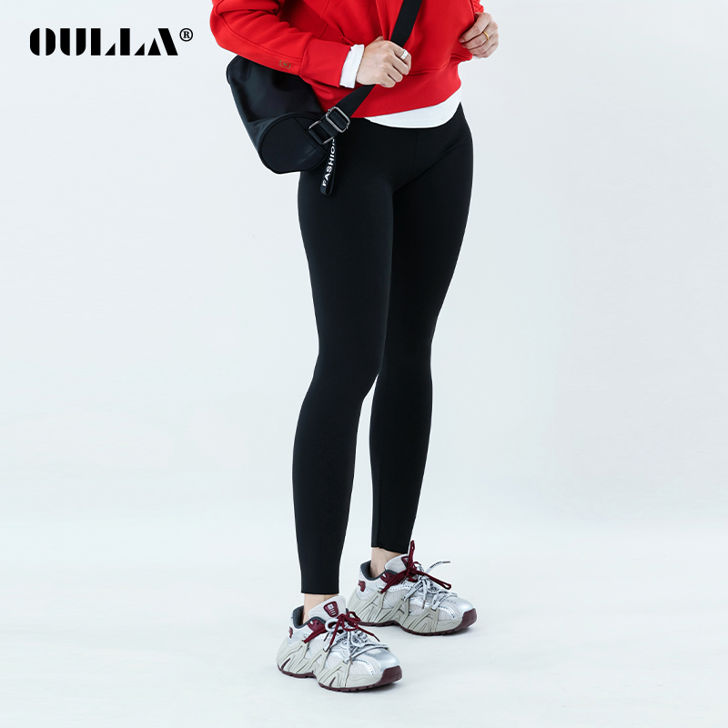 OULLA【主播精选】秋冬高端潮流外穿弹力高腰收腹鲨鱼裤打底裤9049