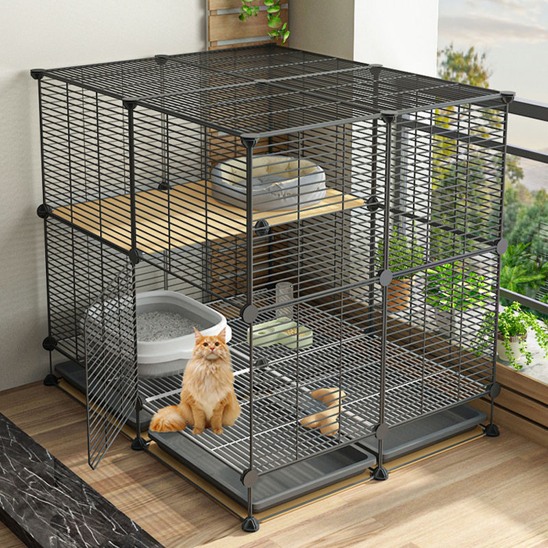 猫笼猫别墅清仓笼子家用室内超大自由空间室内带厕所一体特价三层