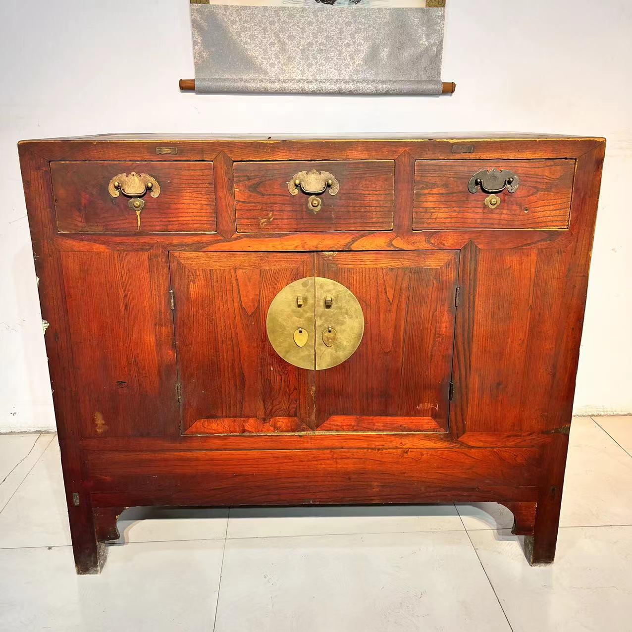 民俗老物件老式衣柜老花箱镂空玄关柜子手工艺老衣柜怀旧装饰摆件