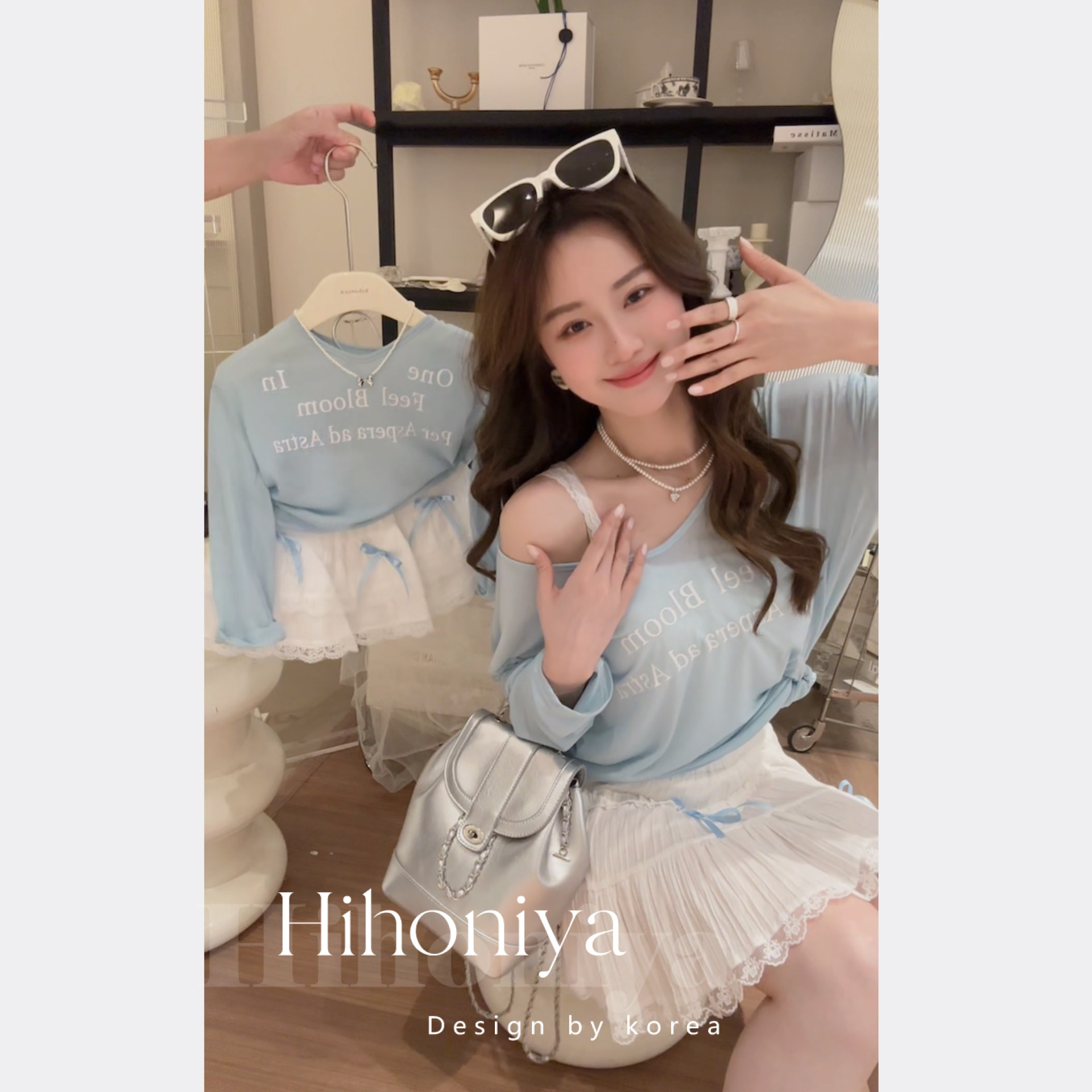 【一如初见】二Hihoniya~2024夏季新款亲子纯色字母韩版长袖T恤