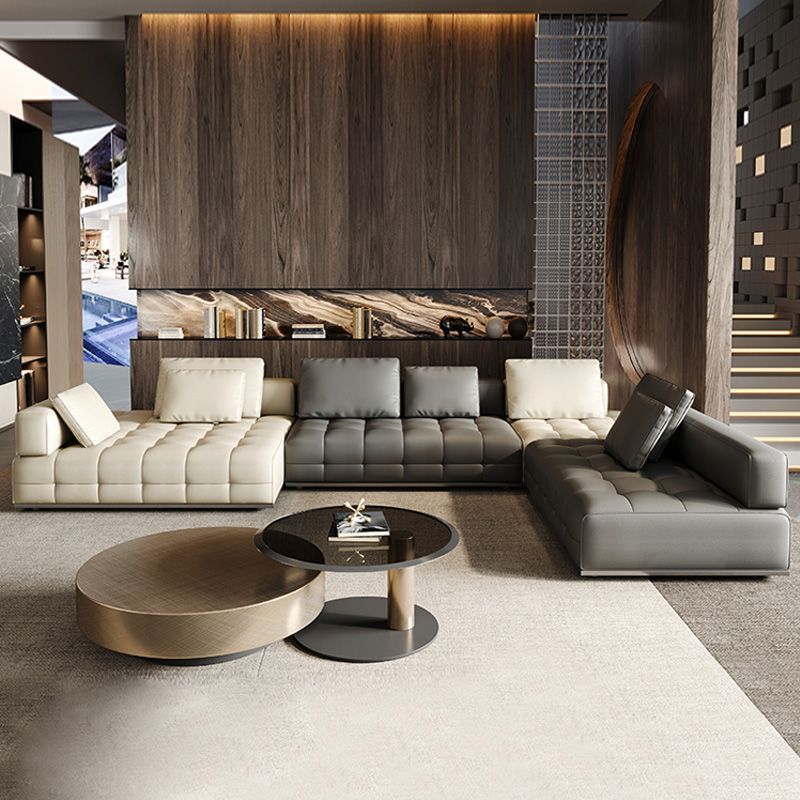 意式极简劳伦斯真皮沙发客厅别墅大户型设计师款