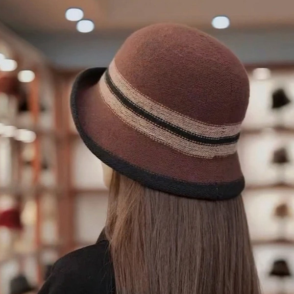 2024新款英伦气质韩版新款卷边渔夫帽冬季保暖优雅小时尚礼帽