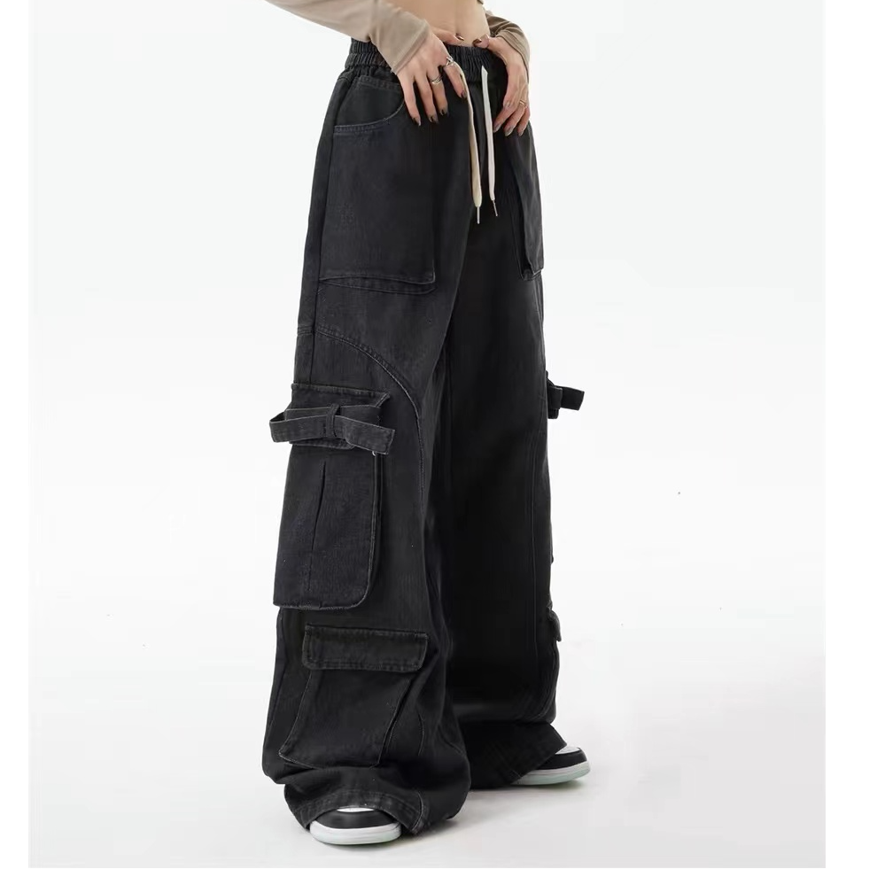 夏季优美百搭穿搭裤子女款弯刀裤牛仔裤宽松