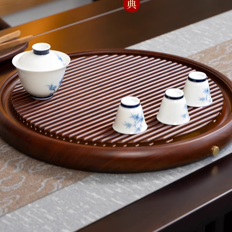 4实木茶盘家用客厅简约中式小型泡台茶台功夫茶具新款排水桌面款