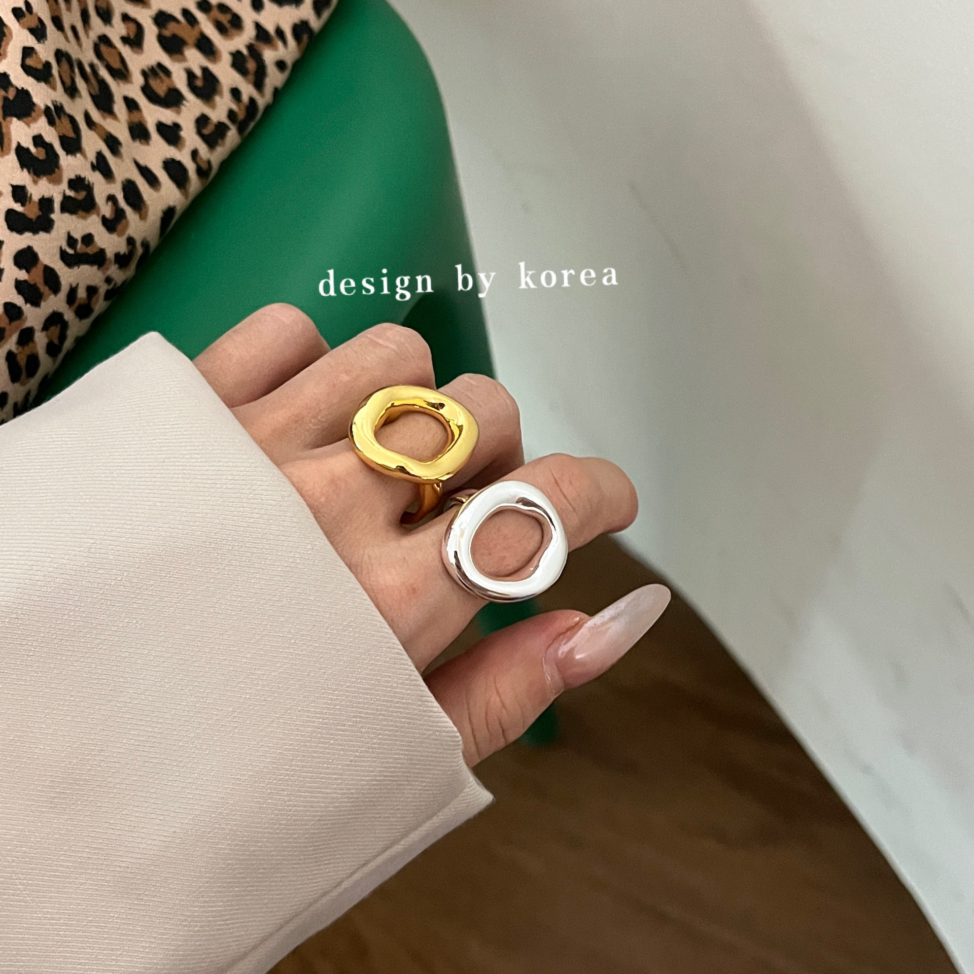 黄铜戒指 简约个性时尚ins戒指复古冷淡风设计感圈圈指环百搭