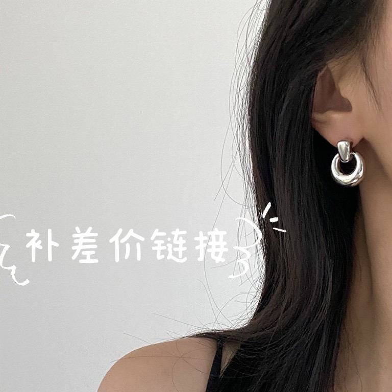 铜合金耳饰 耳环气质耳饰复古ins个性耳圈冷淡风圈圈港风法式时尚