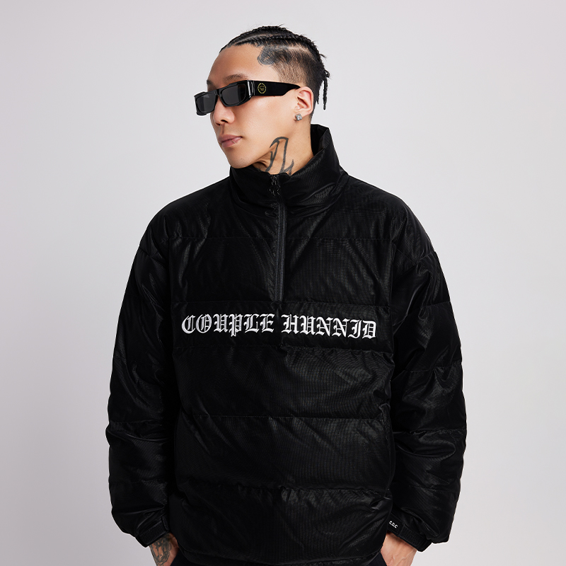 CoupleHunnid谢帝社区生活潮牌刺绣加厚保暖棉服休闲运动纯色外套