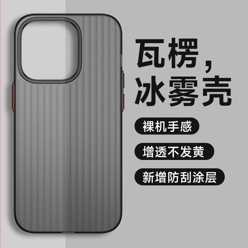 适用苹果华为荣耀小米VIVO一加OPPO手机壳光栅瓦楞透明轻薄硬壳