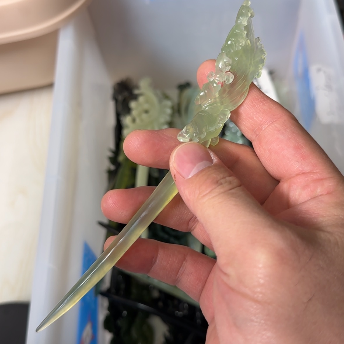 【闪购商品】岫玉发饰未镶嵌