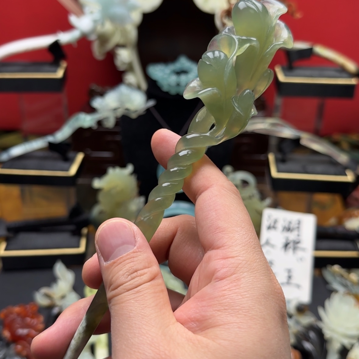 【闪购商品】岫玉发饰未镶嵌