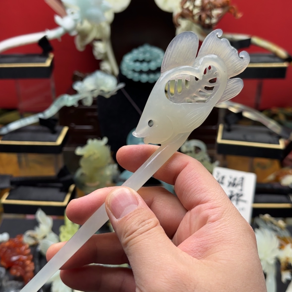 【闪购商品】岫玉发饰未镶嵌