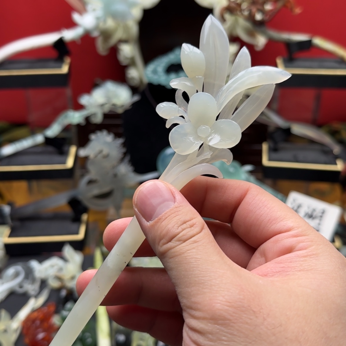 【闪购商品】岫玉发饰未镶嵌