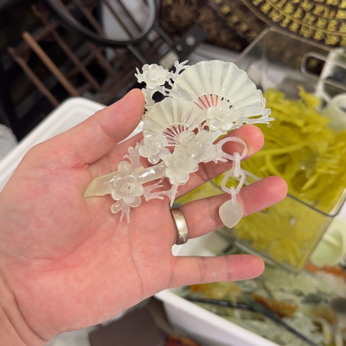 【闪购商品】岫玉发饰未镶嵌人***糊