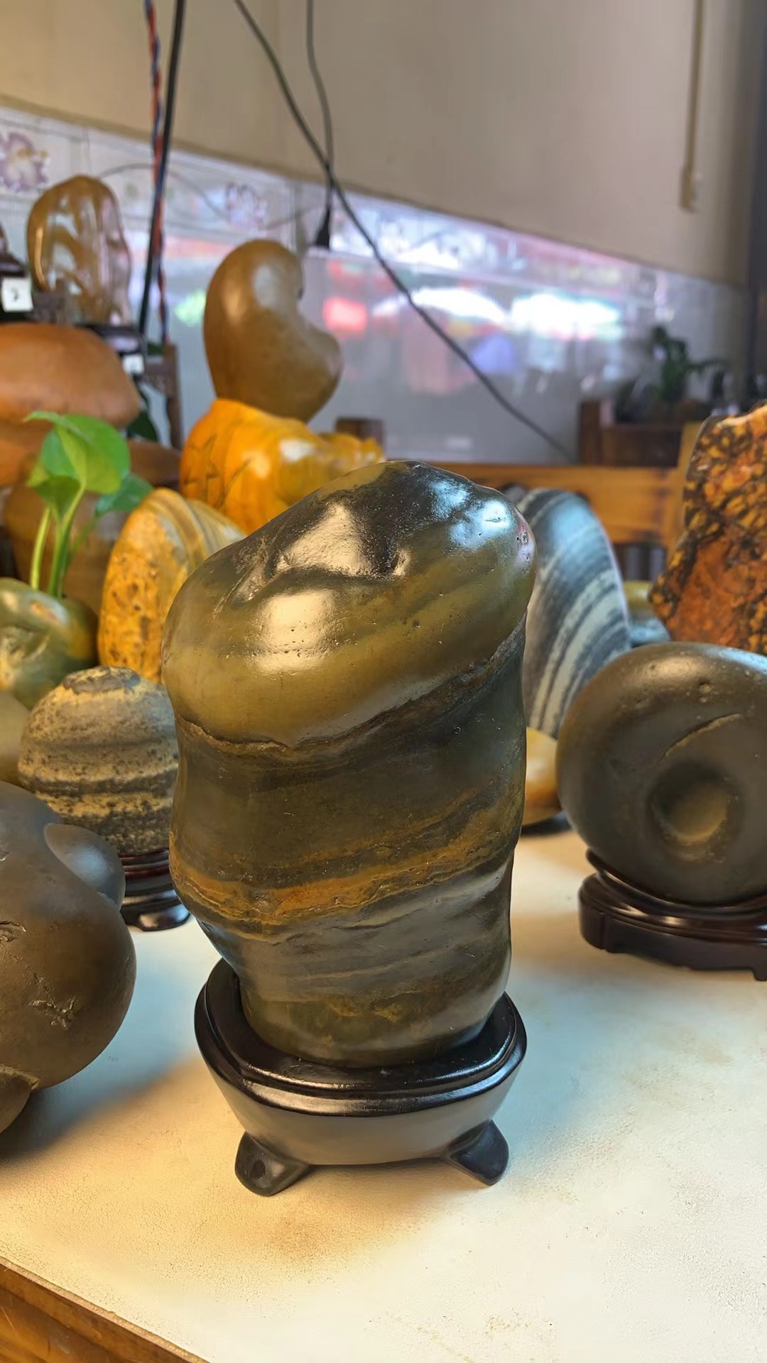 广西大湾大化天然水冲石家居摆件