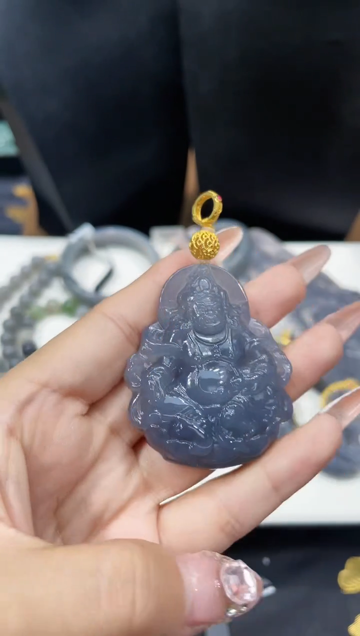 【闪购商品】和田玉吊坠18K金镶嵌