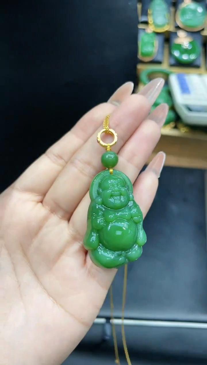 【闪购商品】和田玉吊坠18K金镶嵌