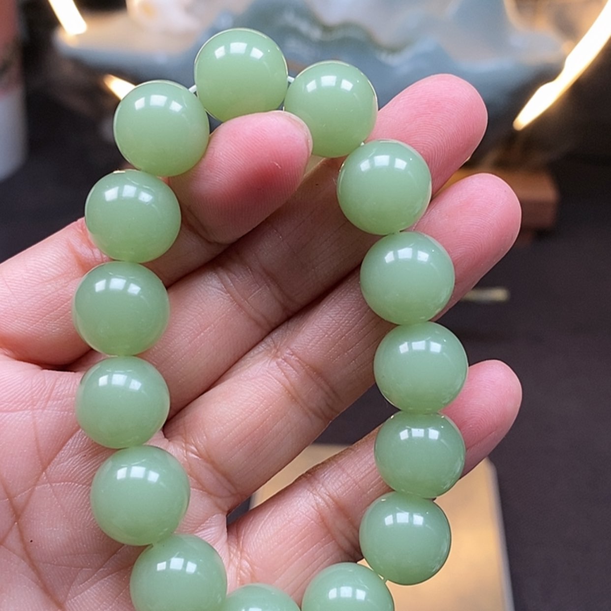 【闪购商品】和田玉（糖玉）颈饰9K金镶嵌