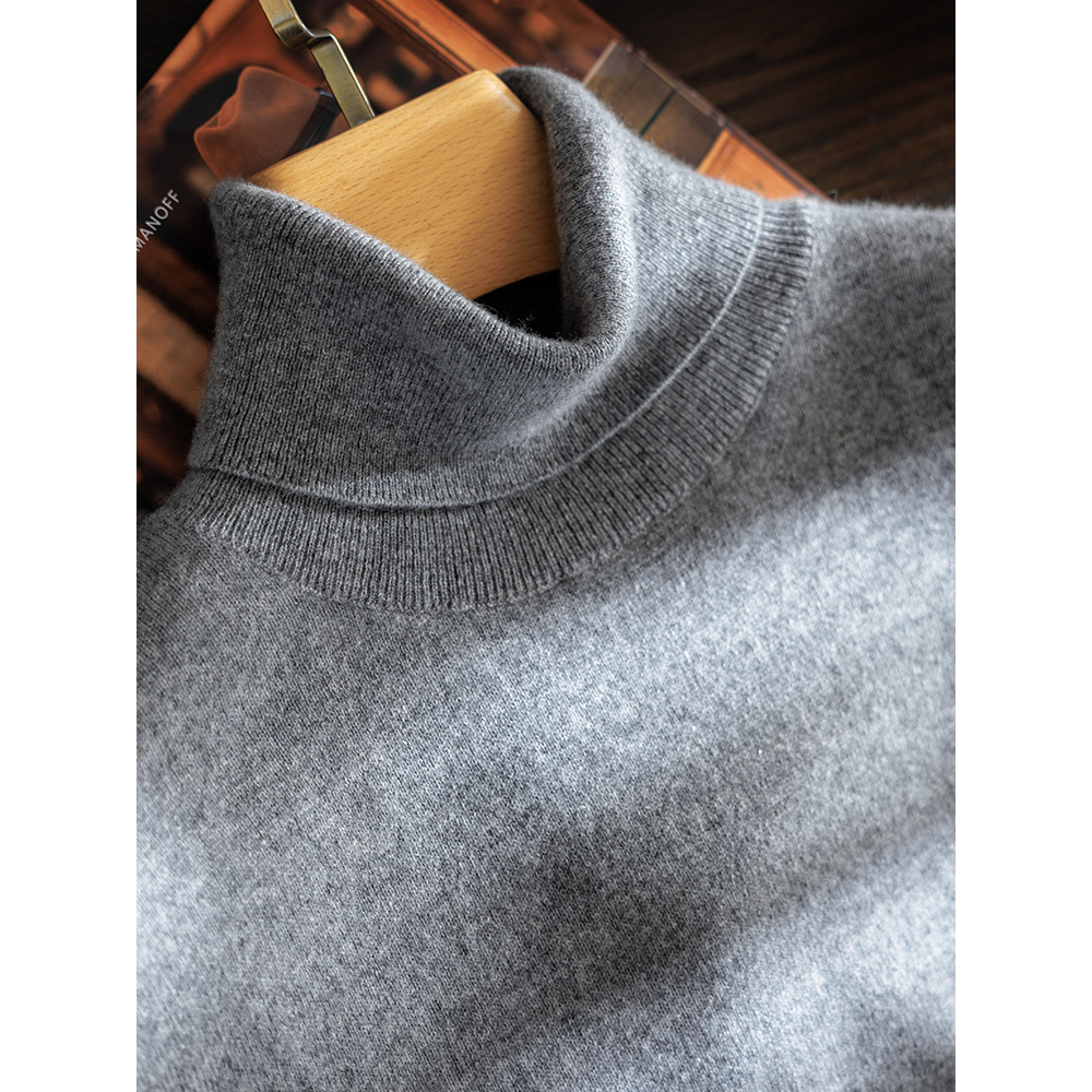 不过时的高领毛衣戎美纯羊绒衫男装男士翻领保暖针织套头打底衫